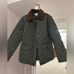 Quilted Jacket with Corduroy Collar